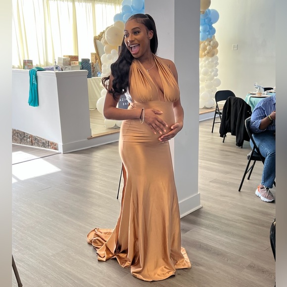 Beautiful Bronze Maternity Dresss - Picture 1 of 3